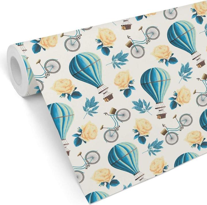 Image du produit Trenddeko Ballon à air chaud vintage - bleu (528 x 48 cm)