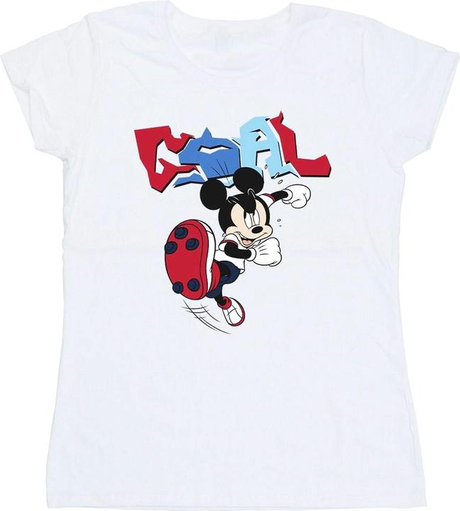 Actual product image Disney Womens/Ladies Mickey Mouse Goal Striker Pose Cotton T-Shirt (S)