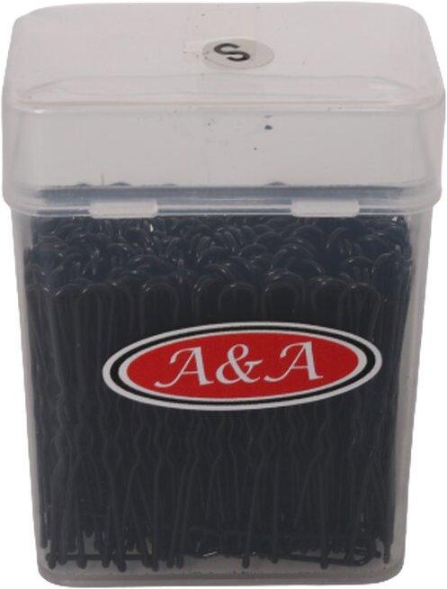 A&A Haarnadel 240er Box Gr. S 5 cm schwarz gewellt (240 Stk.)