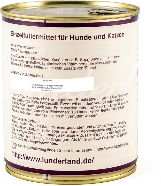 Actual product image Lunderland Can of rumen (Adult, 1 pcs., 900 g)