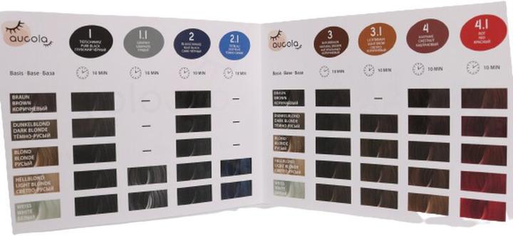 Actual product image Aucola Colour card A6 for eyebrow & eyelash colour