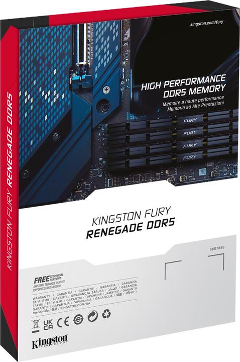 Produktbild Kingston 16GB 7600MT/s DDR5 CL38 DIMM FURY Renegade Silver XMP (1 x 16GB, 7600 MHz, DDR5-RAM, DIMM)