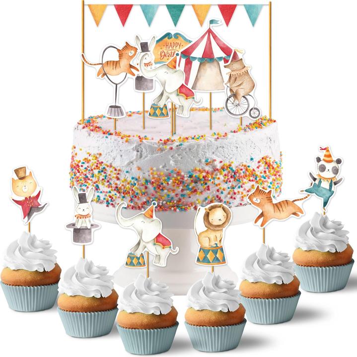 Actual product image Papierdrachen Cake Sticks (Birthday) - Circus - Set 3