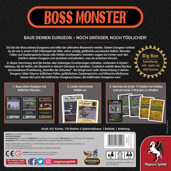 Actual product image Pegasus Boss Monster Big Box, card game, for 2-6 players, from 10 years (DE edition) (German)