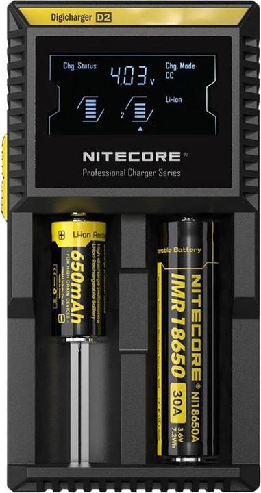 Produktbild Nitecore Digicharger D2 (1 Stk., 14500, 16340, 18650, Ladegerät inkl. Akku)