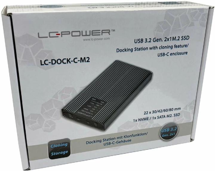 Produktbild LC-Power LC-DOCK-C-M2 USB3.2 Docking Station NVMe &SATA-M.2 retail (M.2)