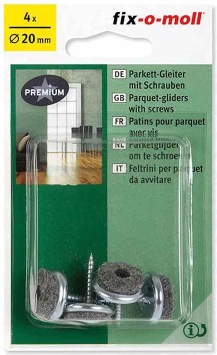 Fix-o-moll Parquet glides with screw (Parquet floor gliders, 4 Piece)