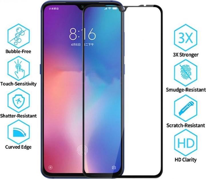 Produktbild Screenguard Xiaomi Mi 9 Full Screen Panzerglas Schutzfolie 2.5D 9H (1 Stück, Xiaomi Mi 9)