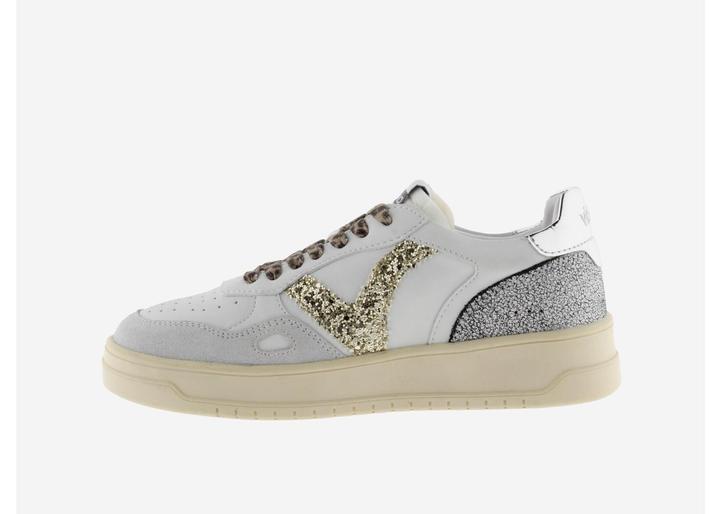 Produktbild Victoria Weiss-goldene Damen-Sneaker aus Leder-Look (39)