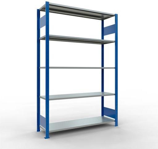 Sistema di scaffalature di base senza viti MULTIplus150 con ripiani di lunghezza