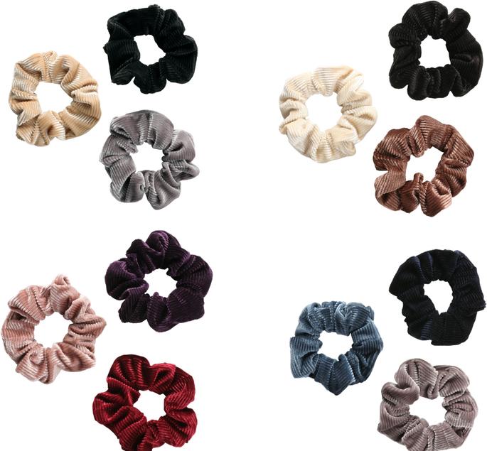 Image du produit Trisa Fashion Manchester Scrunchy vieux rose, violet, bordeaux 3 pcs. (Élastiques à cheveux)