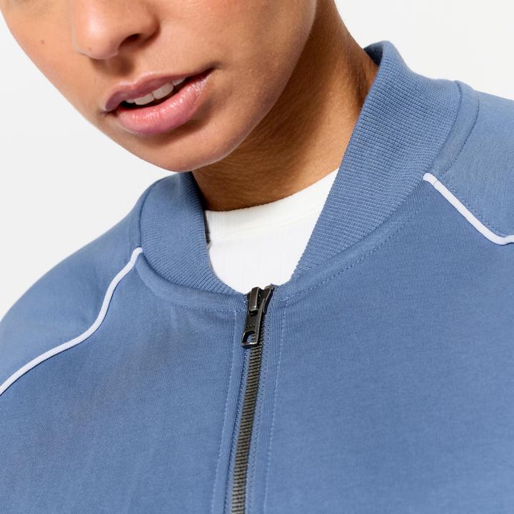 Actual product image Domyos Bomberjacke mit Reissverschluss Damen blau mit weiss (XS)