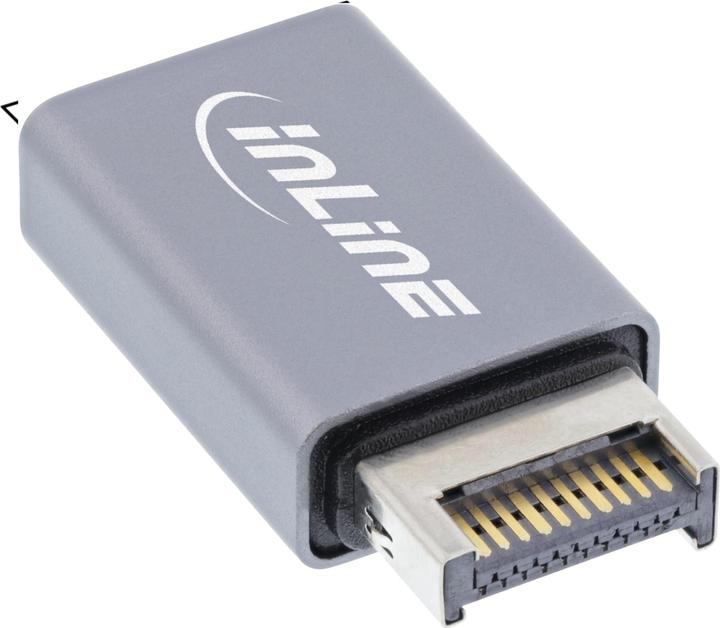 Productafbeelding InLine USB 3.2 adapter, interne USB-E aansluiting op voorpaneel naar USB-A aansluiting (USB, 1.50 cm)