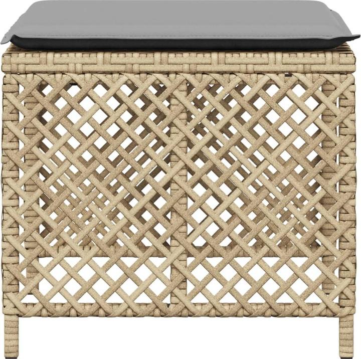 Immagine prodotto VidaXL Sgabello da giardino Cuscino Sgabello Sedia da giardino Sgabello 4 pezzi. Miscela beige