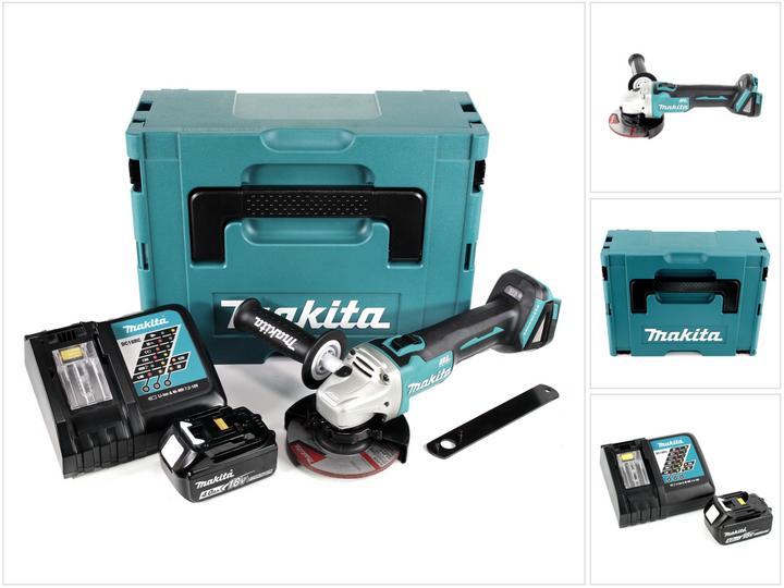 Actual product image Makita DGA 504 RM1J 18 V Li-Ion Cordless Angle Grinder 125 mm Brushless + MakPac Carry Case + 1 x Ba (125 mm)