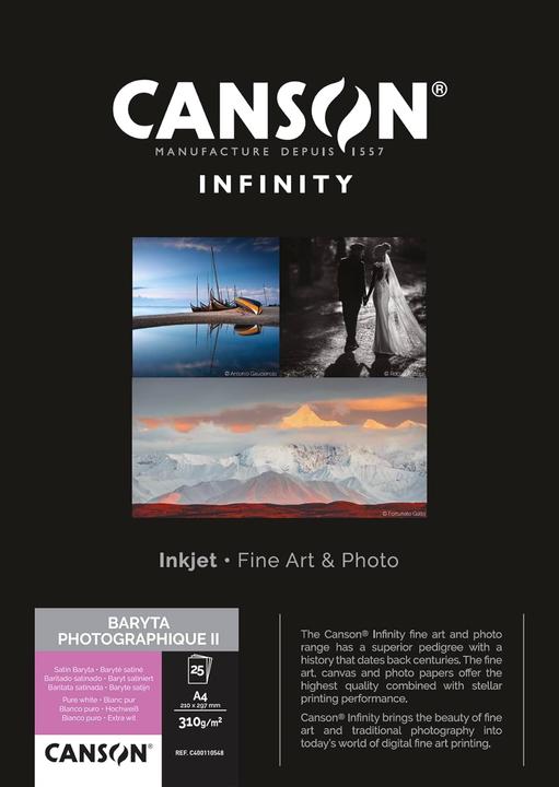 Canson Infinity Baryta Photo II A4 310 g/m2 25 fogli (210 x 297 mm) (310 g/m², A4, 1 x)
