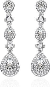 Image du produit Agato Boucles d'oreilles de luxe avec zircons clairs Agt-E142pw (Argent)