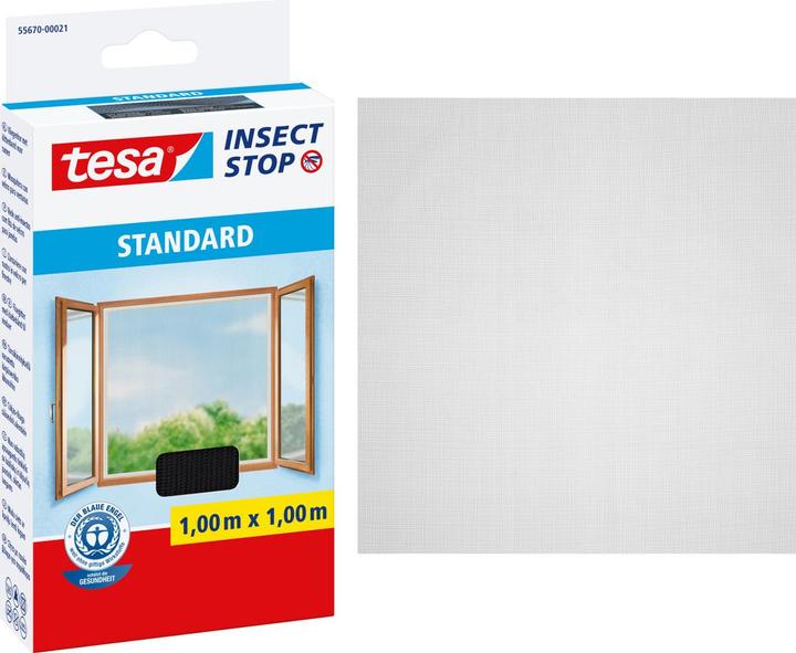 Image du produit tesa Moustiquaire STANDARD pour fenêtre, avec bande Velcro, sans perçage (100 x 100 cm)