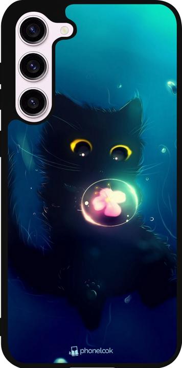 Image du produit PhoneLook Coque Silicone rigide noir Cute Cat Bubble (Samsung Galaxy S23+)