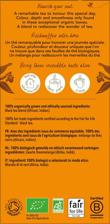 Valeurs nutritives et ingrédients Pukka Petit déjeuner anglais (91 g)