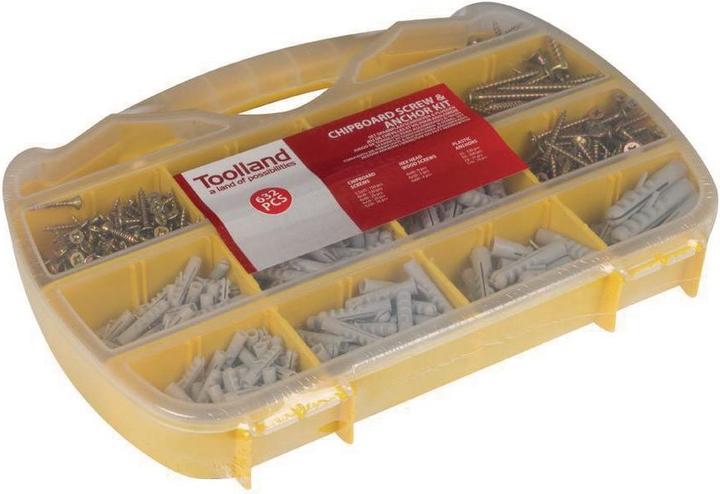 Image du produit Toolland Vis de la plaque de serrage et jeu de chevilles (632 Vis par pièce)