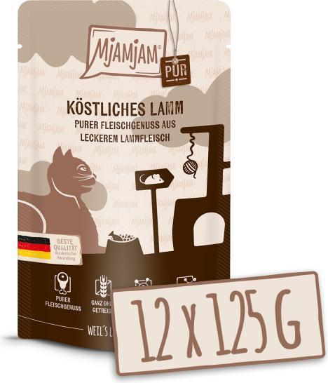 Image du produit Mjamjam Le plaisir de la viande à l'état pur - Délicieux agneau pur (Adulte, 12 pcs, 1500 g)