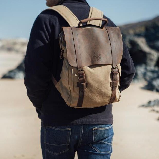 Image du produit Only-Bags.Store Sac à dos en toile, sac à dos en cuir durable, sacoche élégante pour ordinateur portable de 15 (14 l)
