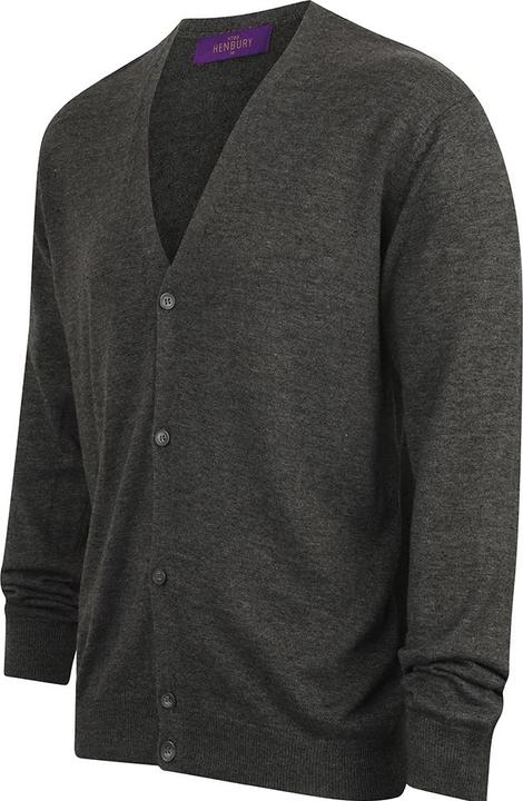 Image du produit Henbury Cardigan en maille fine avec encolure en V (S, M, L, XL, XXL, 3XL, 4XL)