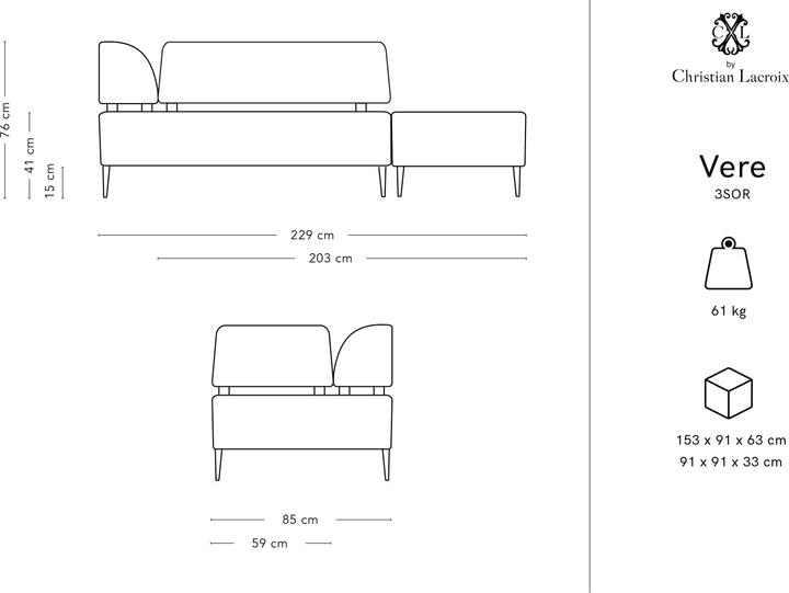Actual product image CXL by Christian Lacroix Vere (2 person sofa, 3-seater, 4-seater)