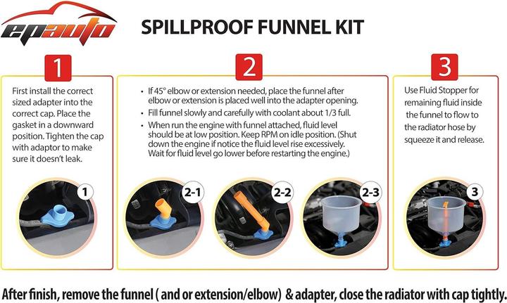 Immagine prodotto Epauto Auslaufsicheres Kühlmittel-Einfülltrichter-Set