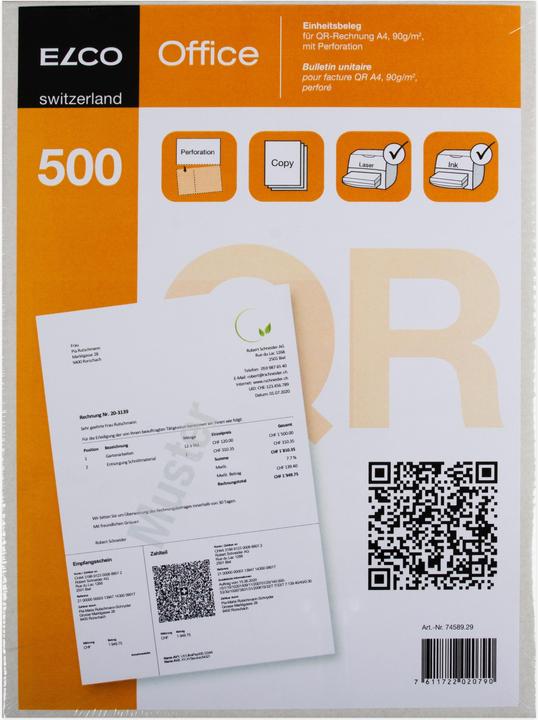 Produktbild Elco Rechnungsformular für QR-Rechnungen (500 x)