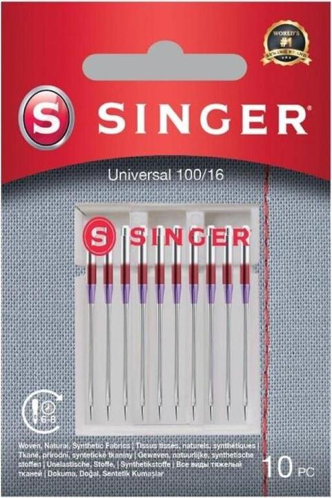 Actual product image Singer UNIVERSAL sewing machine needle, 100/16, pack of 10