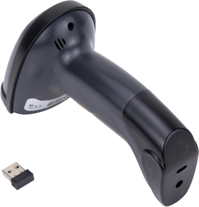 Actual product image equip Barcode handheld scanner 2D laser with holder 2.4GHz bw (2D barcodes, 1D barcodes, QR Code)
