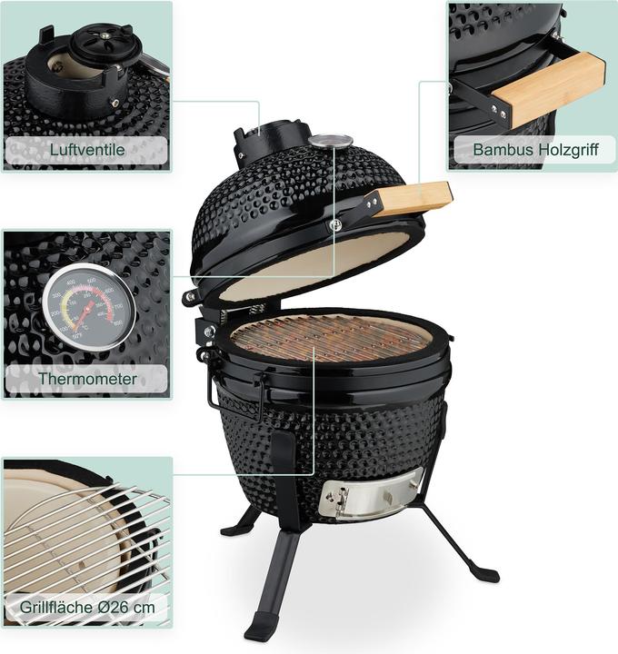 Produktbild Relaxdays Kamado-Grill (260 mm)