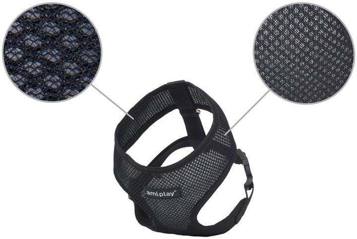 Actual product image amiplay HARNESS SCOUT AIR M 34X40-55 CM BLACK (M, Dog, General)