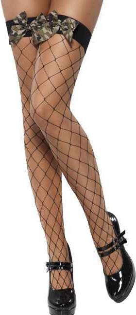Smiffys Fever Overknees-Strümpfe Superloch mit Schleife (One Size)