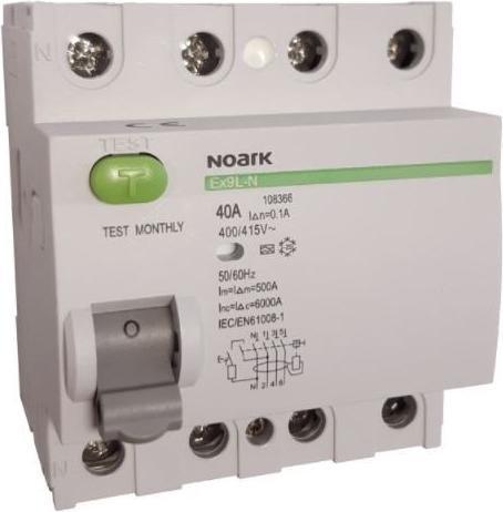Image du produit Noark Electric 108366 Interrupteur différentiel Noark Ex9L-N 4P 40A A 100mA
