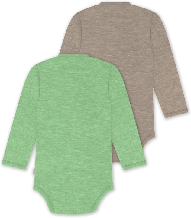 Produktbild Normani 2er Pack Bio Baby-Body Langarm Wickelbody aus Merinowolle für Junge und Mädchen - 9353 (74)