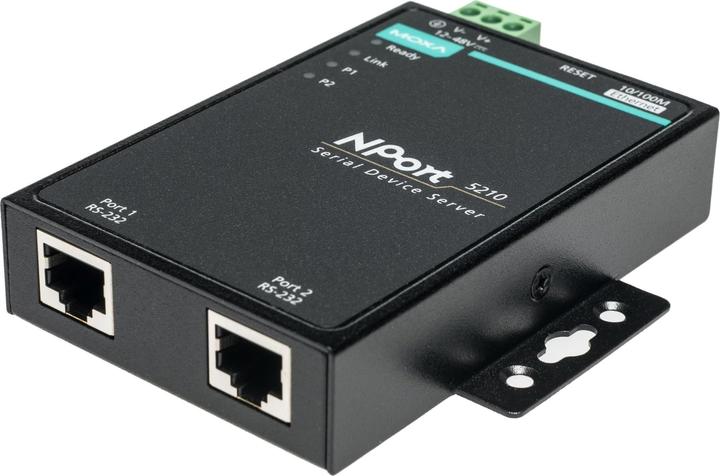 Actual product image Moxa NPort 5210, LAN RS232 Server, 2 Port (RJ45, RJ45 (1x))