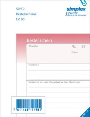 Actual product image Simplex Order forms german (100 x)