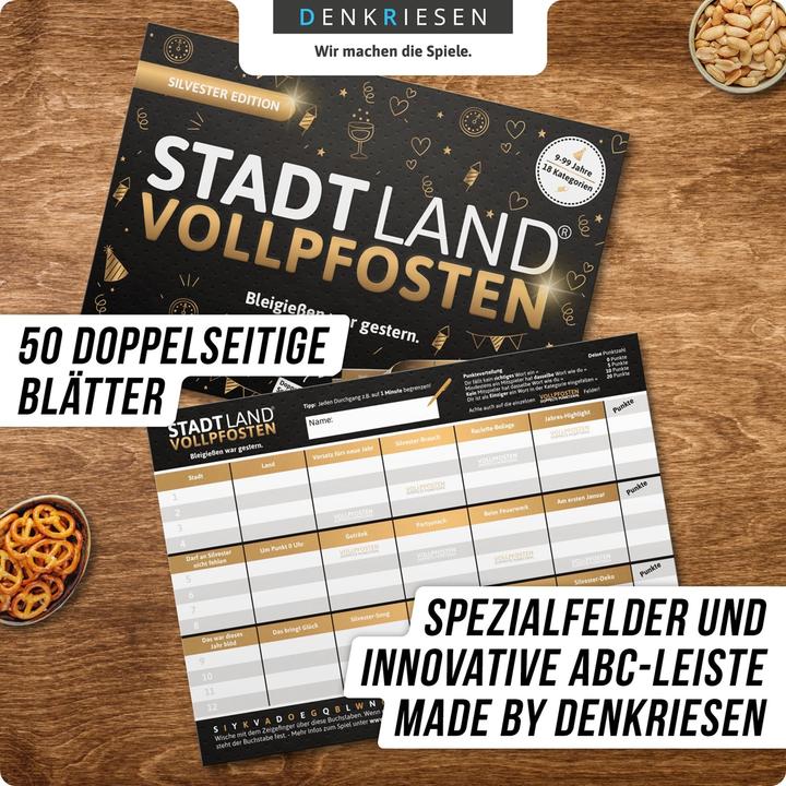 Actual product image Denkriesen "Stadt Land Vollpfosten" New Year's Eve Edition (German)