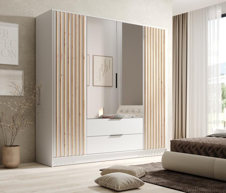 Immagine prodotto ADRK Furniture Armadio inclinabile Neri 200 con specchio (200 x 51 x 200 cm)