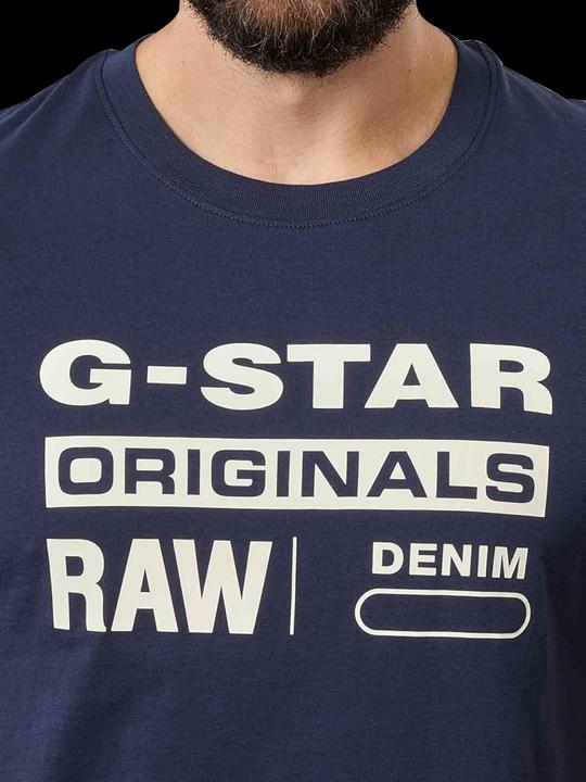 Actual product image G-Star Printed Graphic Eight T-Shirt Regular Fit Sartho Blue (L)