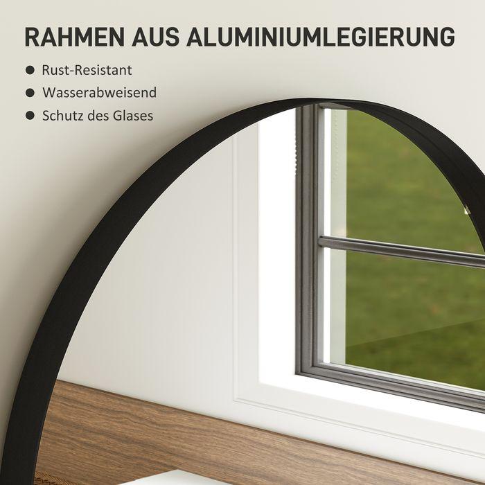 Produktbild Swisshandel24 Badspiegel 50 x 70 cm Spiegel mit Splitterschutzfolie, Badezimmerspiegel Schwarz (50 x 70 cm)