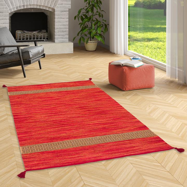 Produktbild Pergamon Natur Baumwolle Teppich Kelim Toskana (90 x 160 cm)