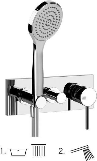 Actual product image Gessi Emporio Via Tortona finish-mount set for single-lever bath mixer, 2-way diverter, direct wall