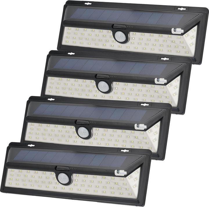 Image du produit Casativo Applique murale, avec panneau solaire, avec capteur de mouvement, 800 lumens, 13,2 watts, lot de 4 (800 lm, IP44)