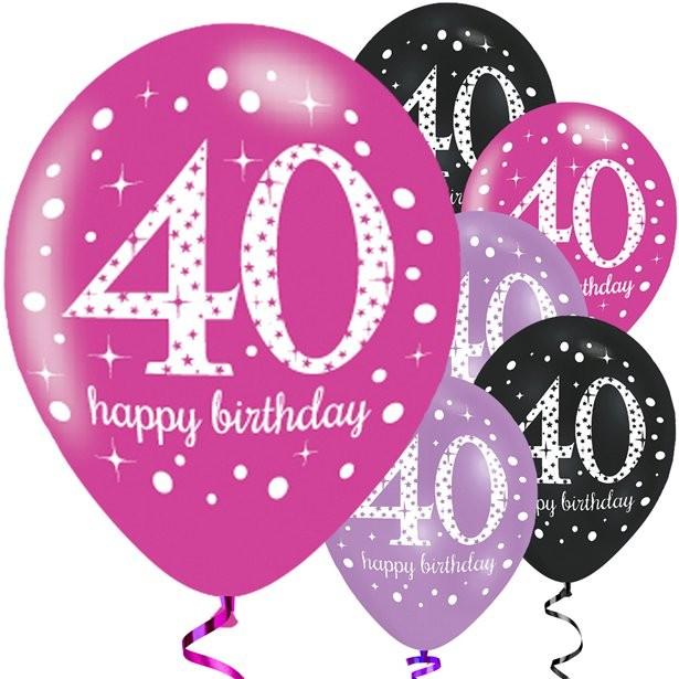 Actual product image Amscan Balloons Roses 40 Ans "Joyeux Anniversaire