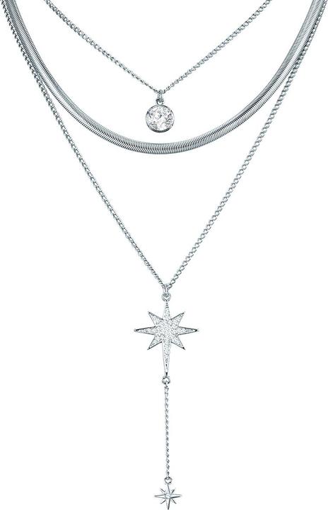 Image du produit Lulu & Jane Étoile métal-alliage verre argent 38,0/43,0/51,0 cm chaîne de base + 5,0 cm Ve - 33266 (Alliage métallique)
