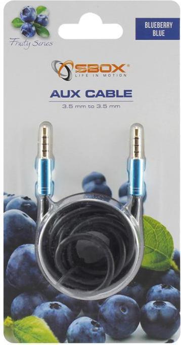 Produktbild Sbox 3535-1.5BL AUX Cable 3.5mm to 3.5mm Blueberry Blue (1.50 m)